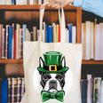 Green Boston Terrier Shamrock St Patricks Day Boston Terrier Canvas Tote Bag, funny gift