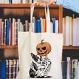 Halloween Skeleton Boston Terrier Canvas Tote Bag, Boston Terrier Halloween Tote Bags, funny gift