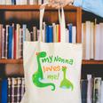 Kids My Nonna Loves Me Dinosaur Grandson Canvas Tote Bag, funny gift