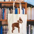 Red Boston Terrier Dog Canvas Tote Bag, funny gift