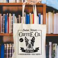 Retro Boston Terrier Coffee Dog Mom Coffee Lover Canvas Tote Bag, Boston Terrier Mom Tote Bags, funny gift