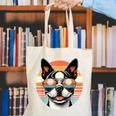Retro Sunset Sunglasses Boston Terrier Boston Bull Bostie Canvas Tote Bag, funny gift