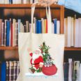 Santa Ugly Christmas Tree Lights Boston Terrier Dog Lover Canvas Tote Bag, Boston Terrier Christmas Tote Bags, funny gift