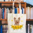 Sunflower Yorkie Mom Dog Lover Canvas Tote Bag, funny gift