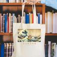 Surfing Boston Terrier Kanagawa Wave Japanese Dog For Men Women Kids Canvas Tote Bag, funny gift