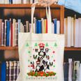 Ugly Sweater Christmas Tree Boston Terrier Dog Xmas Pajama Canvas Tote Bag, Boston Terrier Christmas Tote Bags, funny gift