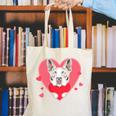 Valentine's Day Boston Terrier Heart Canvas Tote Bag, funny gift