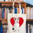 Valentine's Day Boston Terrier Lover Canvas Tote Bag, funny gift
