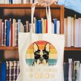 Vintage Boston Terrier Dad Dog Lovers Father's Day Tee Canvas Tote Bag, Boston Terrier Dad Tote Bags, funny gift