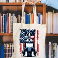 Vintage Boston Terrier Dog American USA US Flag Pets Lovers Canvas Tote Bag, American Boston Terrier Tote Bags, funny gift