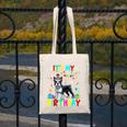 My Birthday Colorful Costume Boston Terrier Party Canvas Tote Bag, funny design