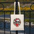 Boston Terrier Christmas Wreath Decoration Xmas Pajamas Canvas Tote Bag, Boston Terrier Christmas Gifts, funny design