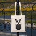 Boston Terrier Dog Puppy Dog In Pocket Cute Pet Lover Canvas Tote Bag, funny design