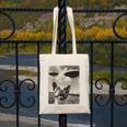 Boston Terrier Dog UFO Alien Extraterrestrial Selfie Canvas Tote Bag, funny design