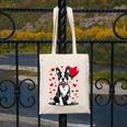 Boston Terrier Dog Valentine's Day Dog Owner Valentine Canvas Tote Bag, funny design