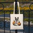 Boston Terrier Ghost Boo Halloween Costume Spooky Season Canvas Tote Bag, Boston Terrier Ghost Gifts, Boston Terrier Halloween Gifts, funny design
