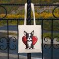 Boston Terrier Mom Dad Bostie Dog Lover Valentines Day Canvas Tote Bag, Couple Gifts, Mom Gifts, Boston Terrier Dad Gifts, Boston Terrier Mom Gifts, funny design