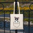 Boston Terrier In The Pocket Cute Pocket Boston Terrier Canvas Tote Bag, funny design