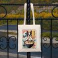 Boston Terrier Ramen Noodles Japanese Art Retro Ocean Waves Canvas Tote Bag, funny design