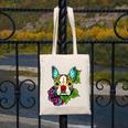 Boston Terrier In Red Day Of The Dead Sugar Skull Dog Canvas Tote Bag, funny design