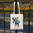 Boston Terrier Riding T-Rex Dinosaur Dog Lover Canvas Tote Bag, Boston Terrier Riding Gifts, funny design