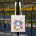 Boston Terrier Sugar Skull Dog Day Of The Dead Canvas Tote Bag, funny design