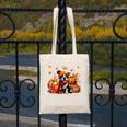 Boston Terrier Thanksgiving Leopard Pumpkins Fall Leaves Canvas Tote Bag, Boston Terrier Thanksgiving Gifts, funny design