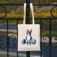 Boston Terrier Weightlifting Deadlift Men Fitness Gym Canvas Tote Bag, Boston Terrier Gym Gifts, funny design