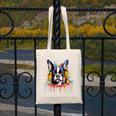 Colorful Boston Terrier Dog For Men Women Kids Canvas Tote Bag, funny design