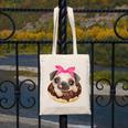Cute Pug Shirt Donut Girls Dog Canvas Tote Bag, funny design