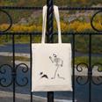 Halloween Boston Terrier And Skeleton Canvas Tote Bag, Boston Terrier Halloween Gifts, funny design
