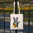 Hawaiian Boston Terrier & Pineapple Ukulele Summer Vacation Canvas Tote Bag, funny design