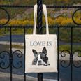 Love Is Boston Terrier Bostie Canvas Tote Bag, funny design