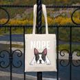 Nope Boston Terrier Puppy Dog Bostie Lover Men Women Girls Kids Canvas Tote Bag, funny design