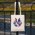 Watercolor Floral Boston Terrier Mama Dog Lover Mother's Day Canvas Tote Bag, funny design