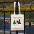 Xmas Tree Lighting Santa Riding Boston Terrier Christmas Canvas Tote Bag, Boston Terrier Christmas Gifts, Boston Terrier Riding Gifts, funny design