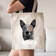 4th July Blue Heeler Dog Merica Patriotic USA Flag Cute Canvas Tote Bag, novelty gifts, funny gifts