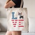 4th Of July Decor Patriotic LOVE Boston Terrier USA Flag Canvas Tote Bag, novelty gifts, funny gifts
