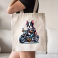 Biker Boston Terrier Dog Riding Motorbike Canvas Tote Bag, novelty gifts, funny gifts