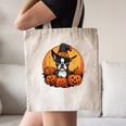 Boston Terrier Bostie Dog Breed Pet Halloween Pumpkins Canvas Tote Bag, novelty gifts, funny gifts