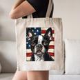 Boston Terrier Dog American Flag 4th Of July Patriotic Puppy Canvas Tote Bag, novelty gifts, funny gifts