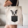 Boston Terrier Dog Puppy Dog In Pocket Cute Pet Lover Canvas Tote Bag, novelty gifts, funny gifts