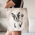 Boston Terrier Dog Raising Paw Idea Men Women Canvas Tote Bag, novelty gifts, funny gifts