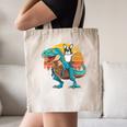 Boston Terrier Dog Riding Dinosaur T Rex Boys Canvas Tote Bag, novelty gifts, funny gifts