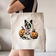 Boston Terrier Ghost Boo Halloween Costume Spooky Season Canvas Tote Bag, novelty gifts, funny gifts
