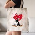 Boston Terrier Lover Heart Shape Boston Terrier Valentine Canvas Tote Bag, novelty gifts, funny gifts