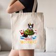 Boston Terrier Merry Christmas Tree Lights Dog X-Mas Dogs Canvas Tote Bag, novelty gifts, funny gifts