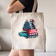 Boston Terrier Merry Christmas Tree Truck Santa Dog X-Mas Canvas Tote Bag, novelty gifts, funny gifts