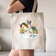 Boston Terrier Riding Unicorn Boys Girls Kids Rainbow Canvas Tote Bag, novelty gifts, funny gifts