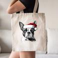 Boston Terrier Santa Claus Hat Merry Christmas Dog X-Mas Canvas Tote Bag, novelty gifts, funny gifts